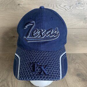Texas Souvenir Ball Cap Blue Adj Hook & Loop Closure Embroidery TX Letters Texas